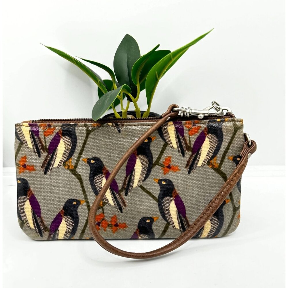 Fossil Key Per Bird Print Wristlet Purse With Bro… - image 8